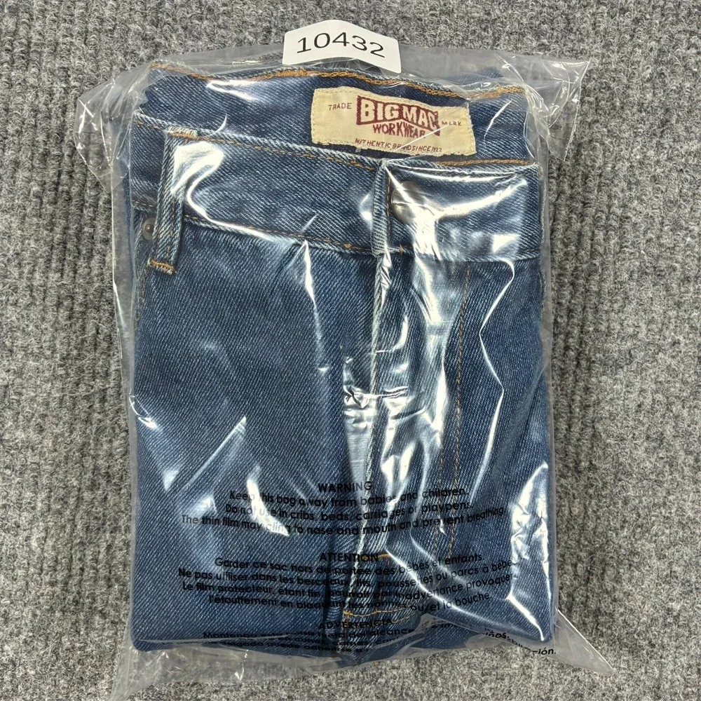 Big Mac Workwear Mens Straight Leg Jeans 33x30 Blue Denim Work Utility Classic